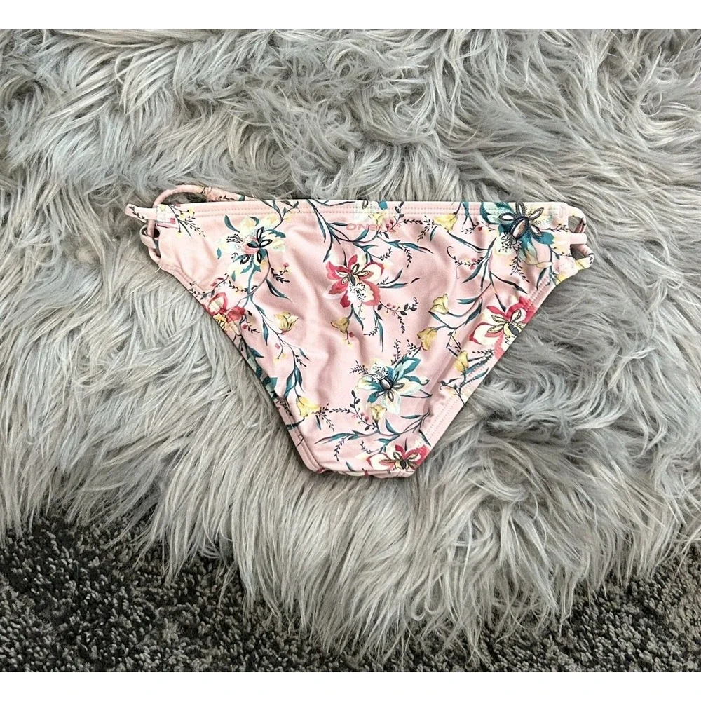 O'Neill Girls Floral Swim Suit‎ Bottoms Size 8 With Adorable Strappy Waist